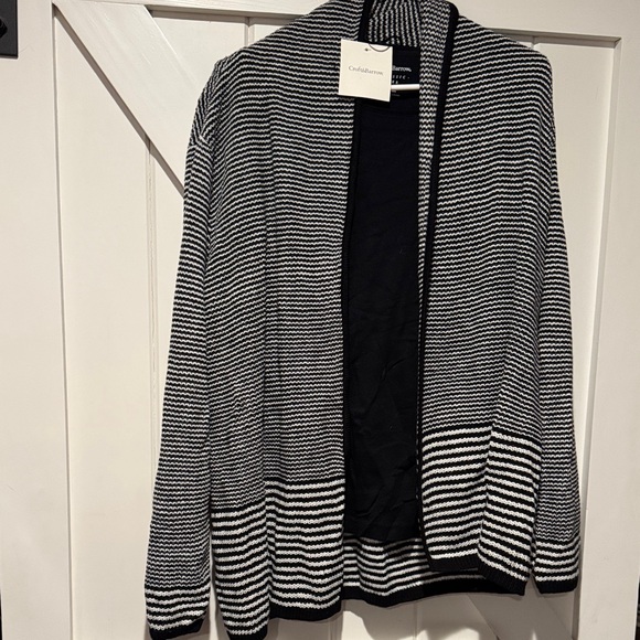 Calvin Klein Monochrome Striped Cardigan - Picture 1 of 2